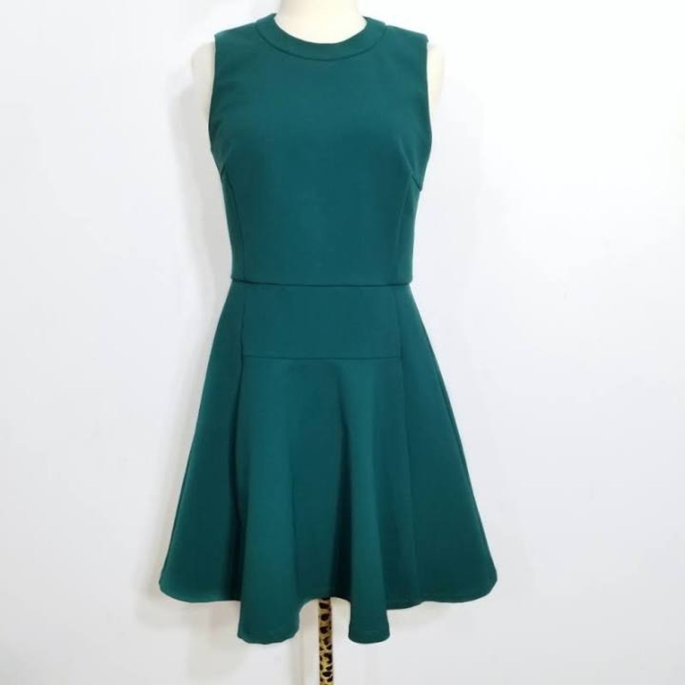 Madewell Fit n Flare green dress